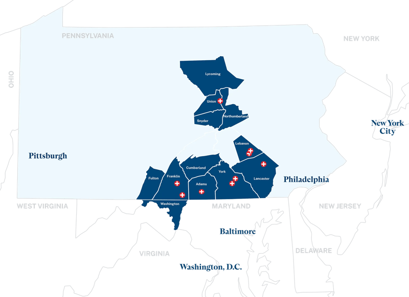 central pa map